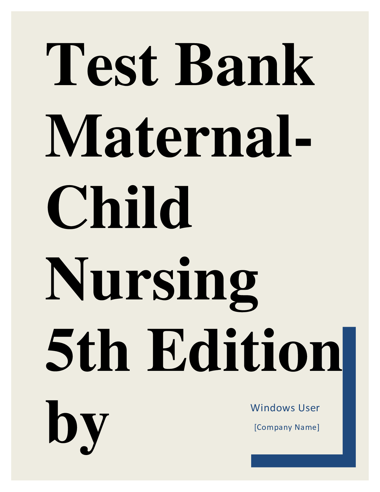 Preview image for Test Bank: Maternal-Child Nursing 5th Edition by Mckinney